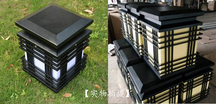 七度照明(QDZTD-001)戶外方柱形大門(mén)柱頭燈實(shí)拍效果展示圖片