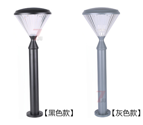 (QDCPD-016)市電款現(xiàn)代簡約鉆石型LED草坪燈黑色款和灰色款樣式效果