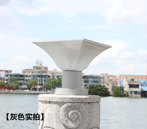 (QDTYN-ZT006)現(xiàn)代簡約LED太陽能柱頭燈圍墻燈灰色戶外實(shí)拍